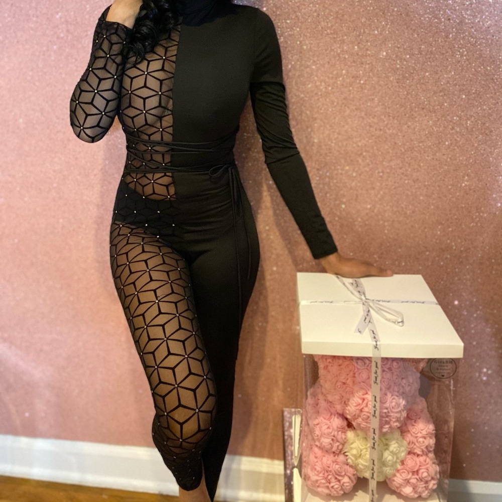 1/2 sheer jumpsuit
